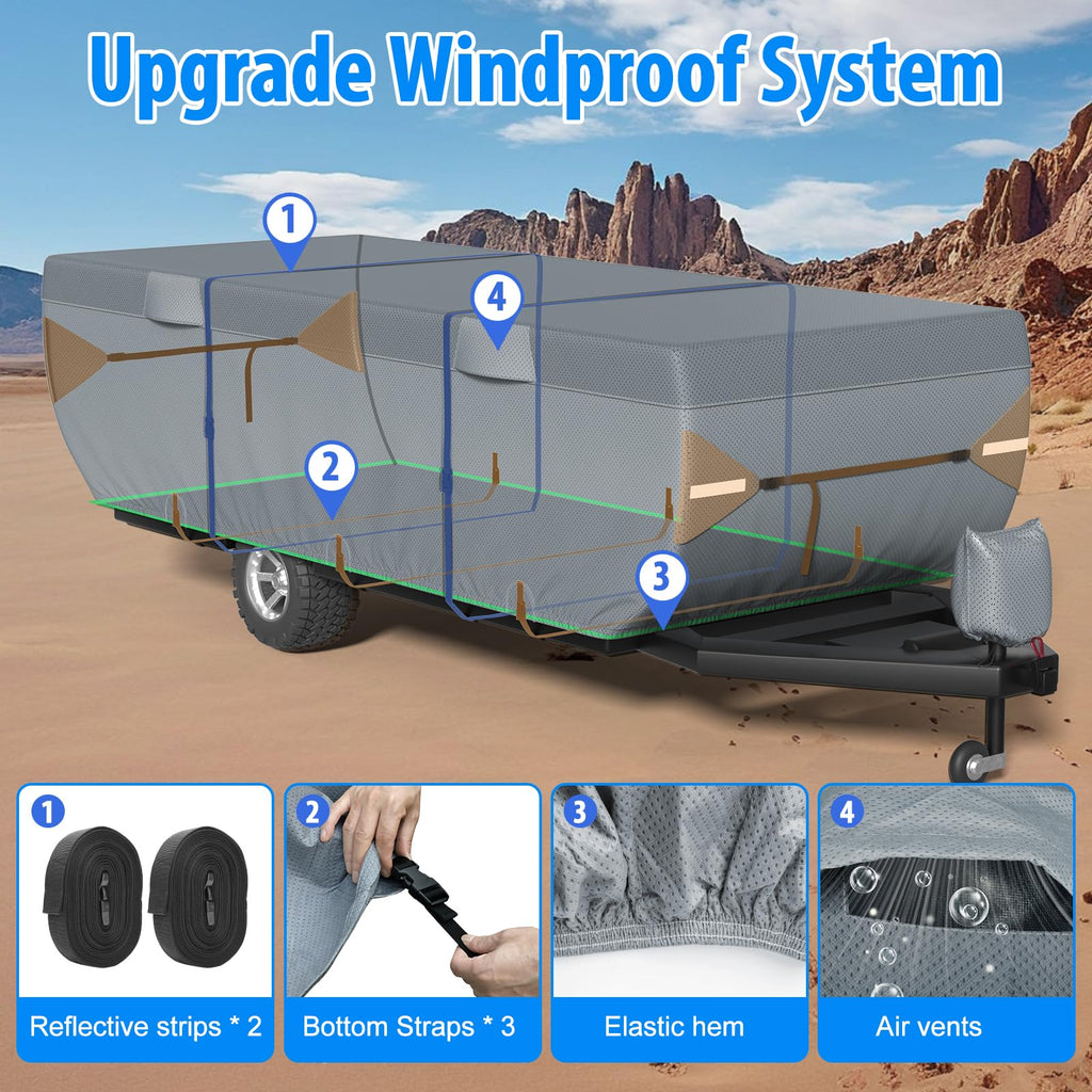 9 Layers 12-14ft Tent Trailer Cover M1167