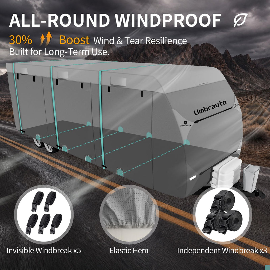 Lightweight Waterproof RV Cover Fits 24-27ft Travel Trailer Y888