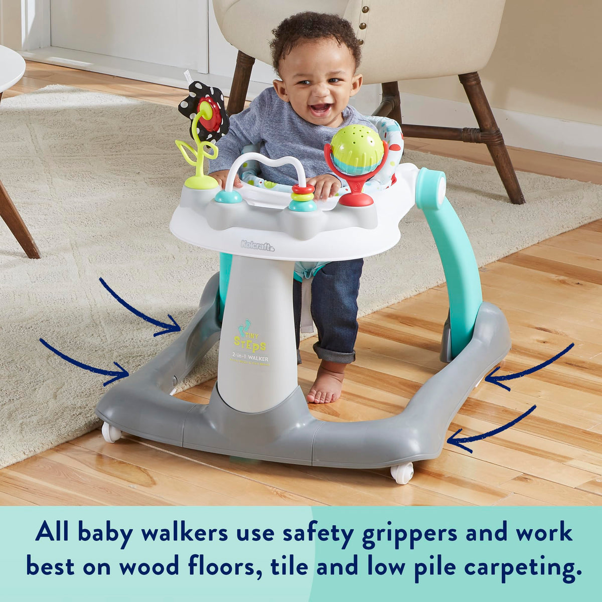 Foldable Adjustable Baby Walker with Wheels J6137