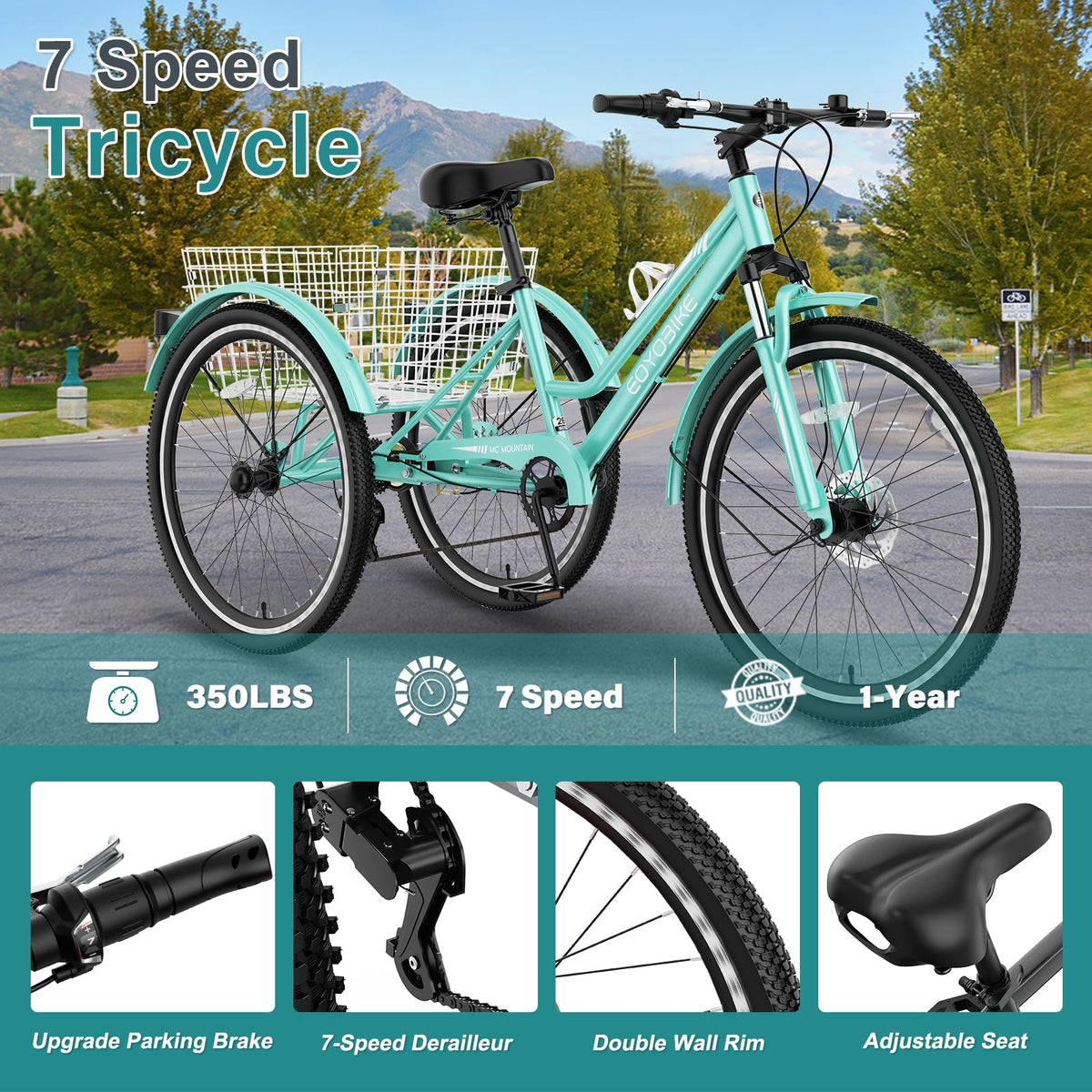 24/26/27.5 Inch 3 Wheel Mountain Tricycle P537271