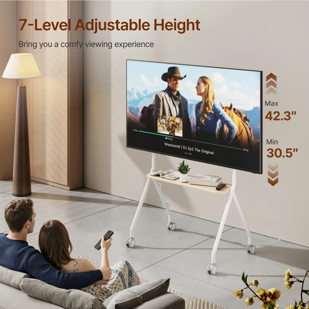White Rolling TV Stand O130784