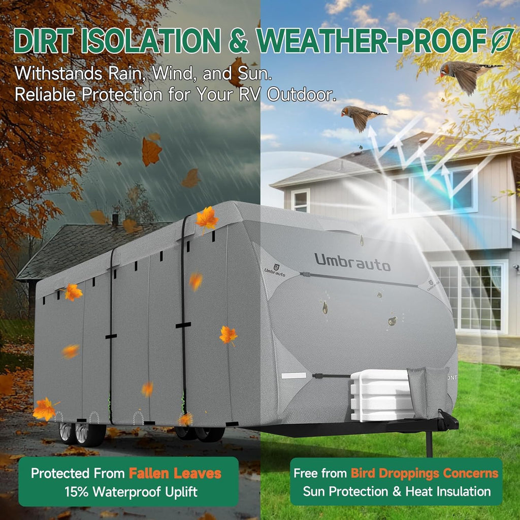 Lightweight Waterproof RV Cover Fits 24-27ft Travel Trailer Y888