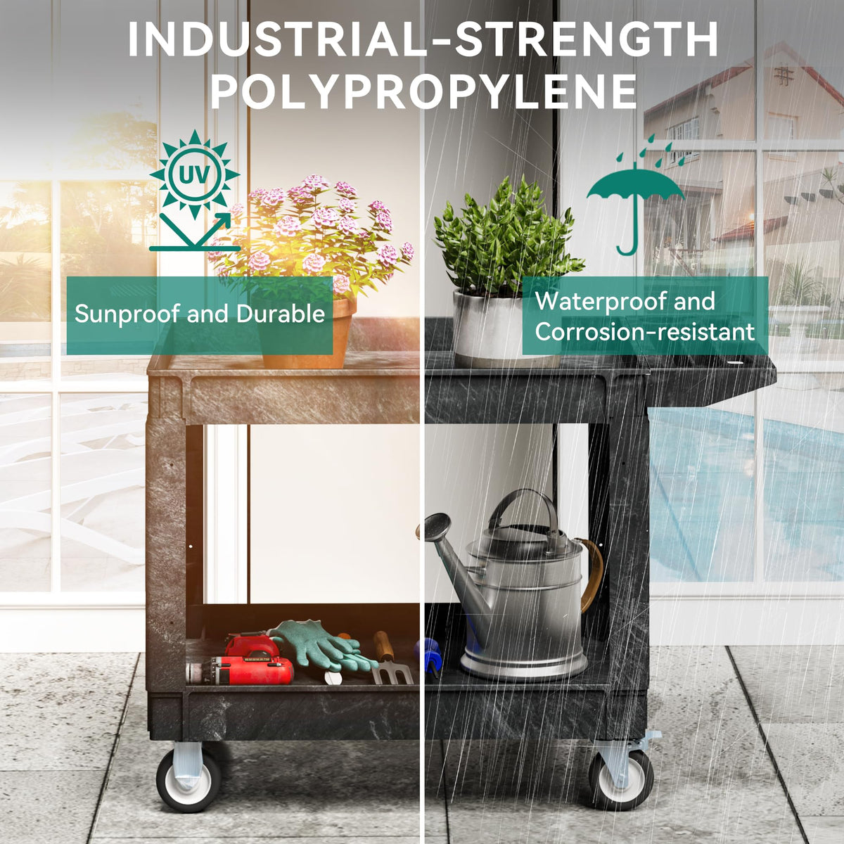Utility Cart on Wheels 45 x 25 Inch L6502