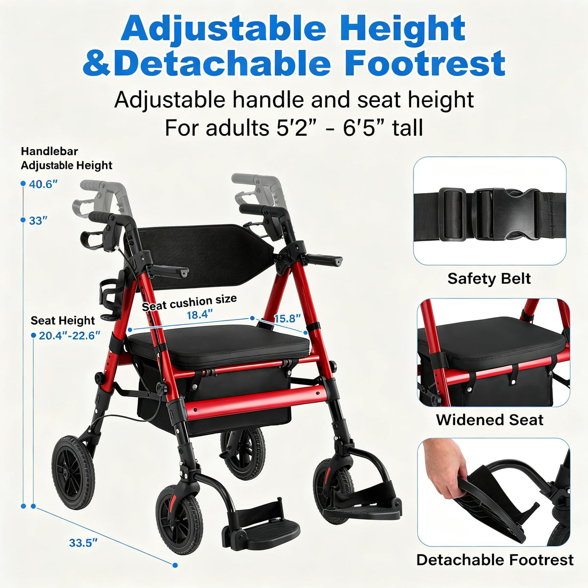 2-in-1 Rollator Wheelchair Combo L24934