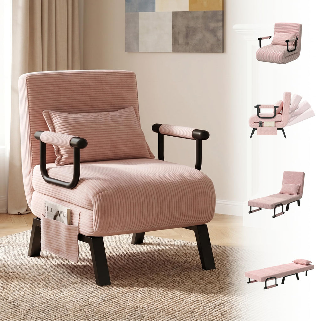Pink Folding Sleeper Chair Bed C35549