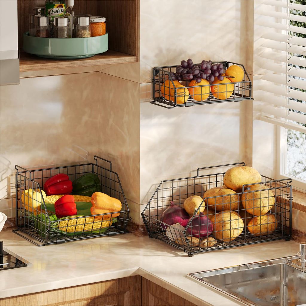 3-Tier Stackable Wire Fruit Basket J101346
