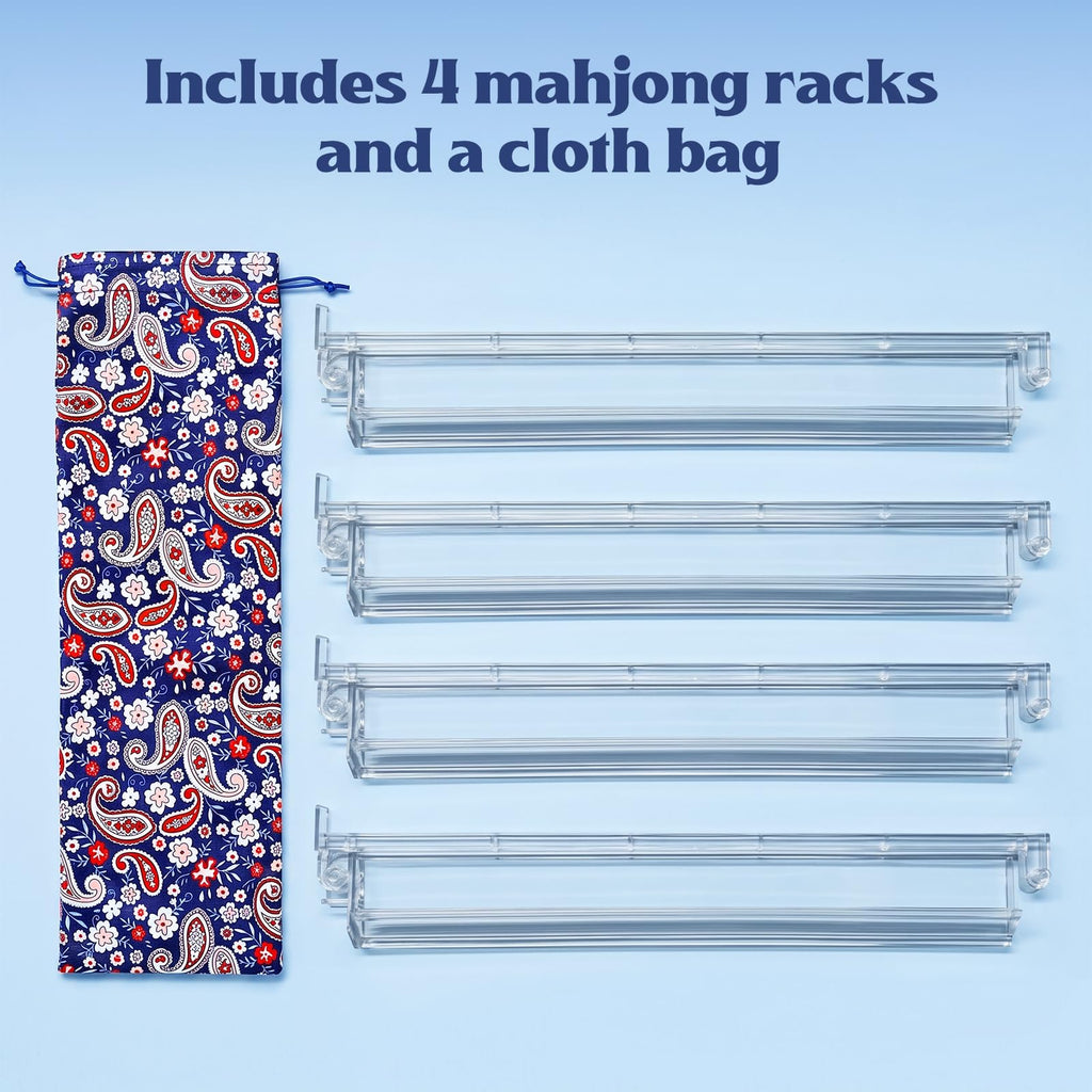 Clear Mahjong Racks with Pushers, 4-Pack P213