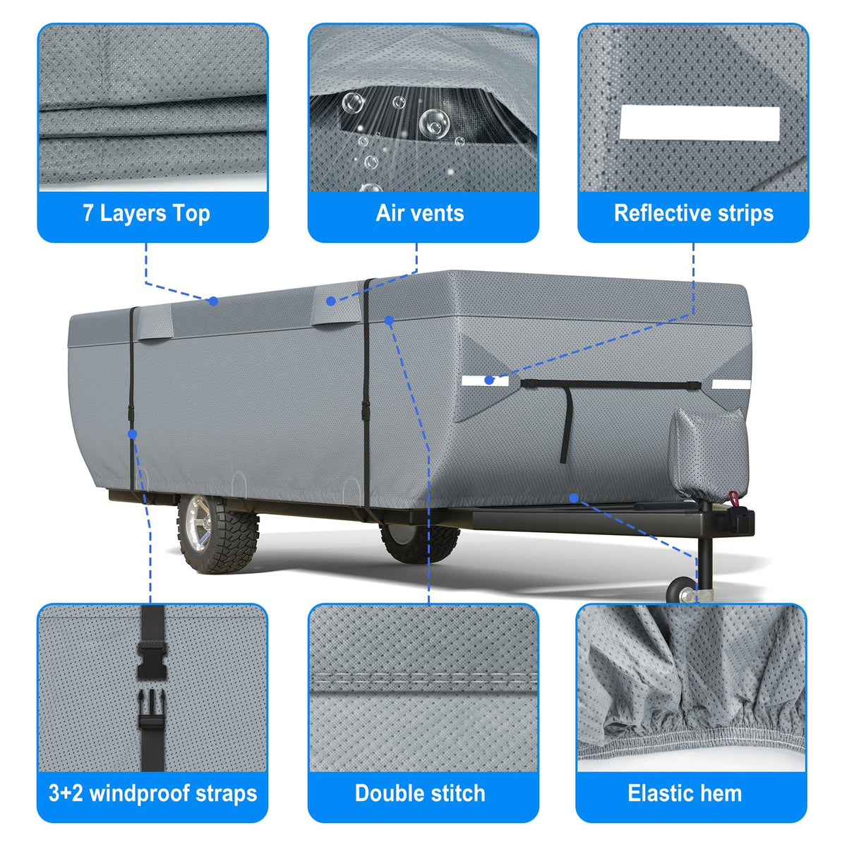 9 Layers 12-14ft Tent Trailer Cover M1167