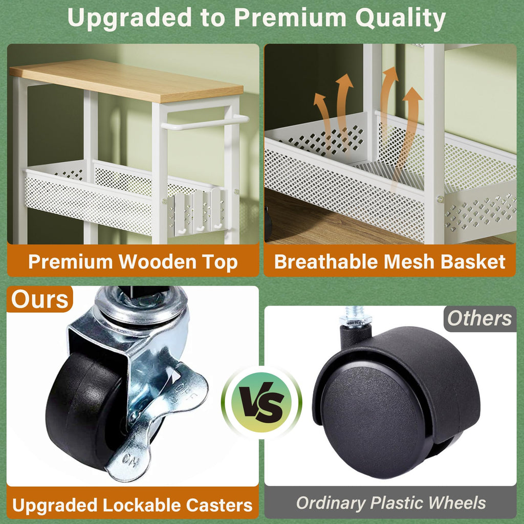 Laundry Room Organization Cart with Casters Y3573
