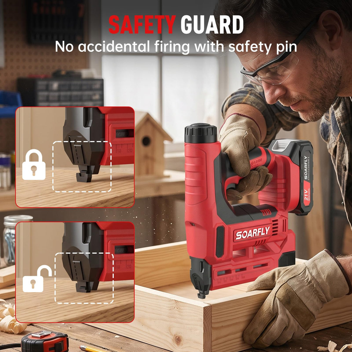 18 Gauge 2-in-1 Cordless Brad Nailer Stapler S892538