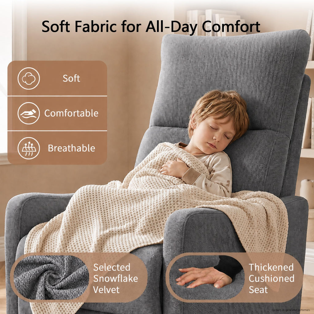 Gray Swivel Rocker Recliner Chair S580