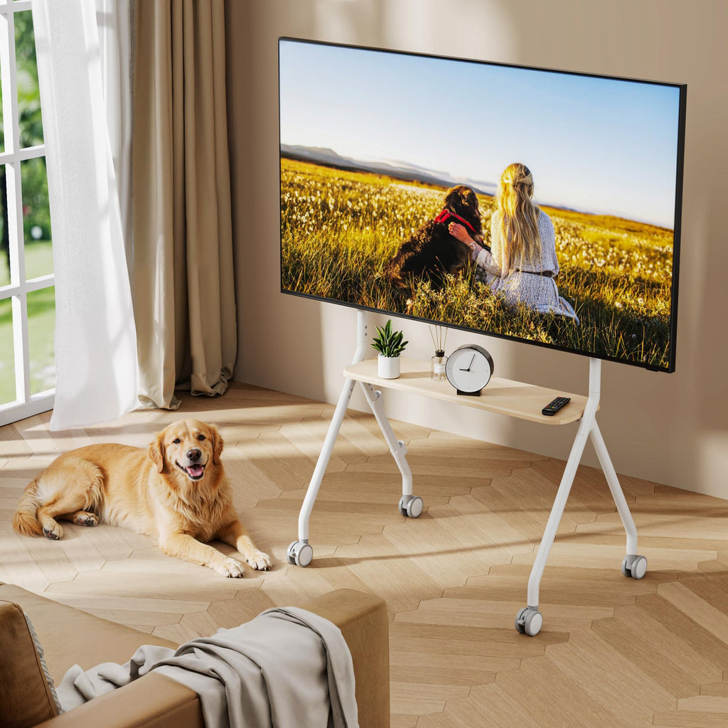 White Rolling TV Stand O130784