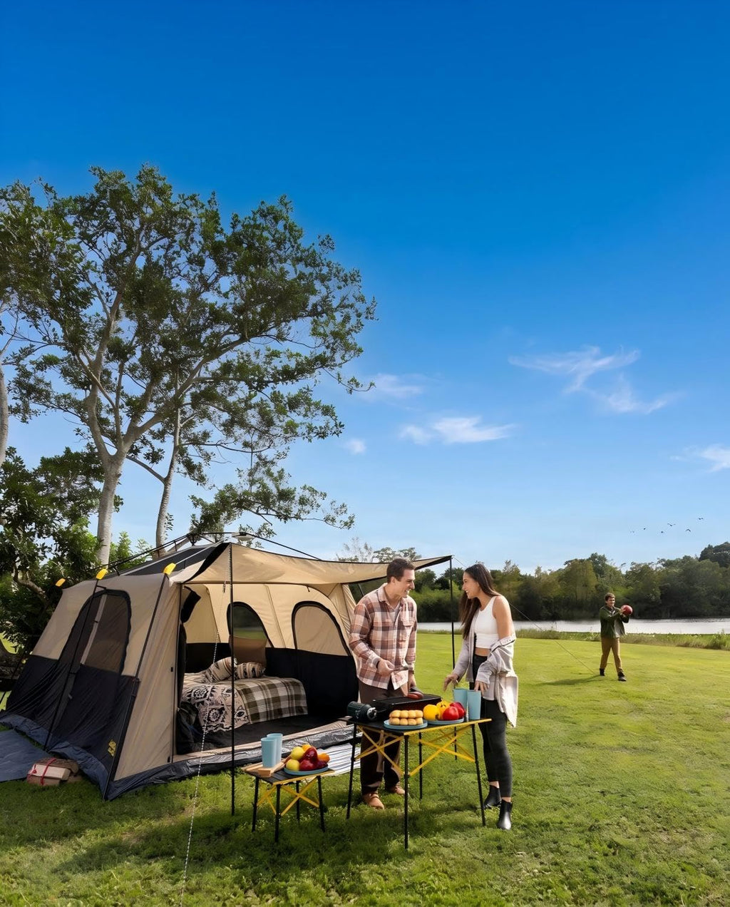Portable Folding Aluminum Camping Table with Carry Bag C975352