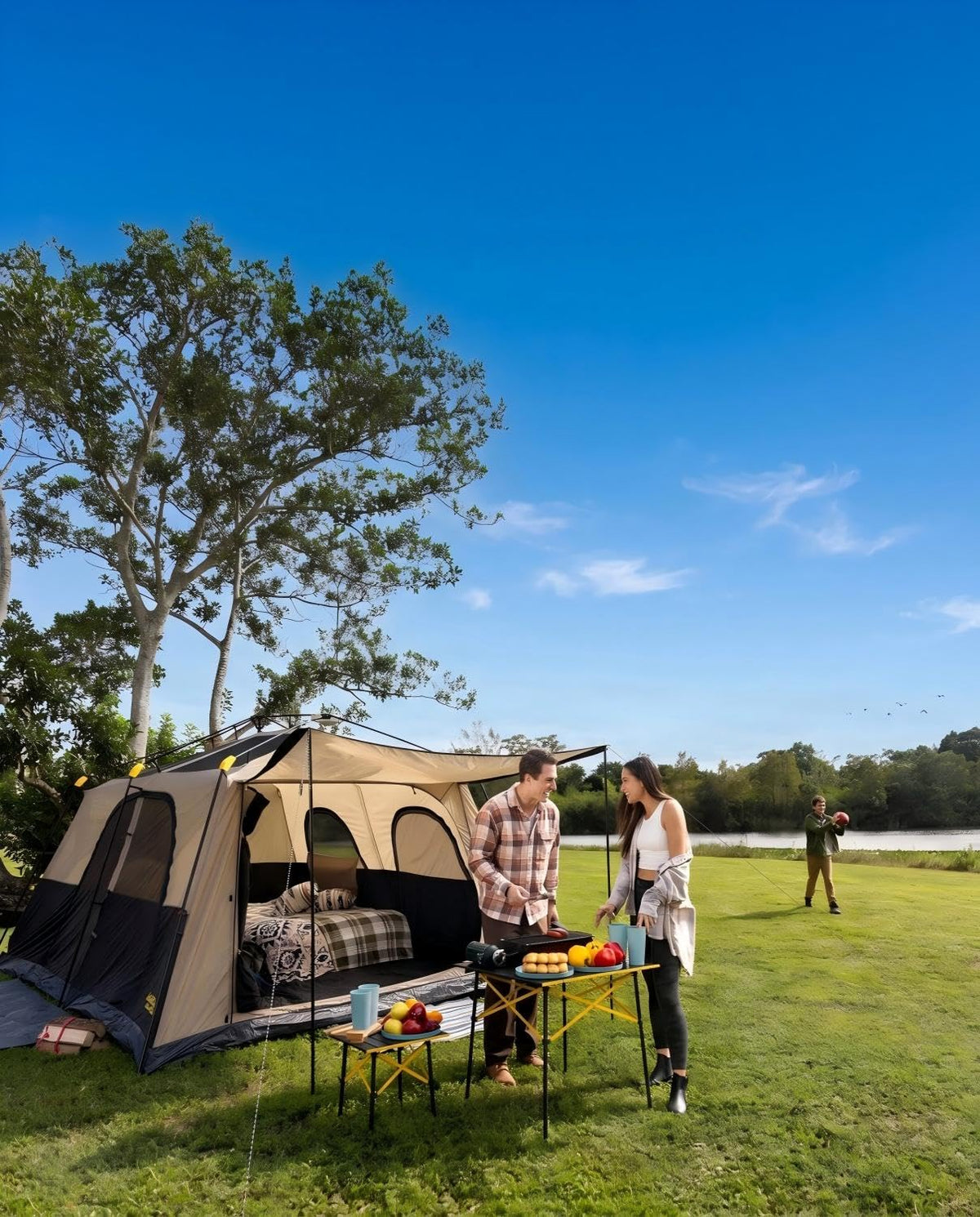 Portable Folding Aluminum Camping Table with Carry Bag C975352