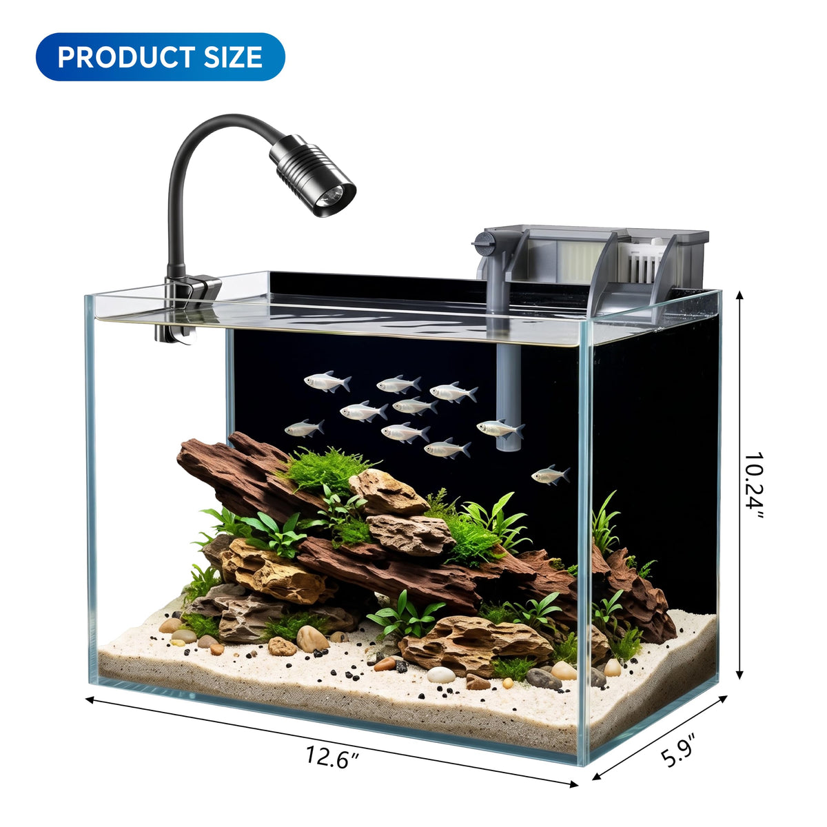 3.3 Gallon Glass Aquarium Kit D2386