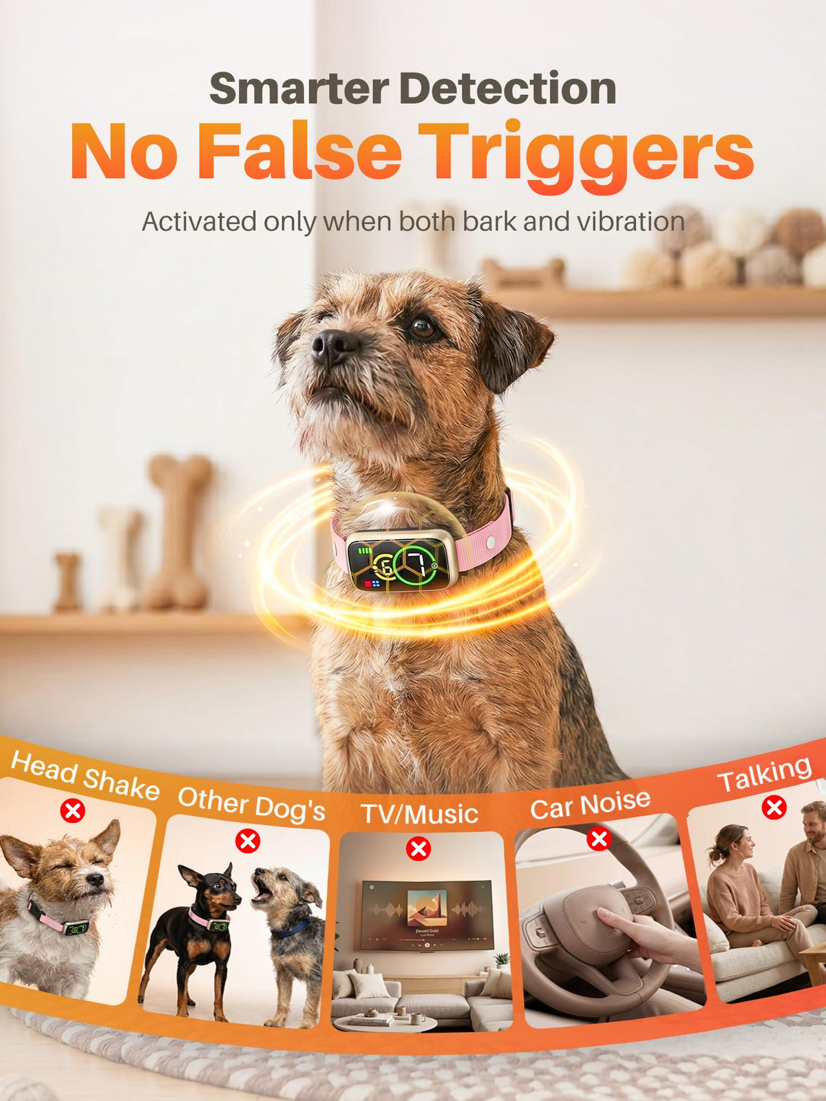 Humane Anti Barking Dog Collar with Beep Vibration X939420