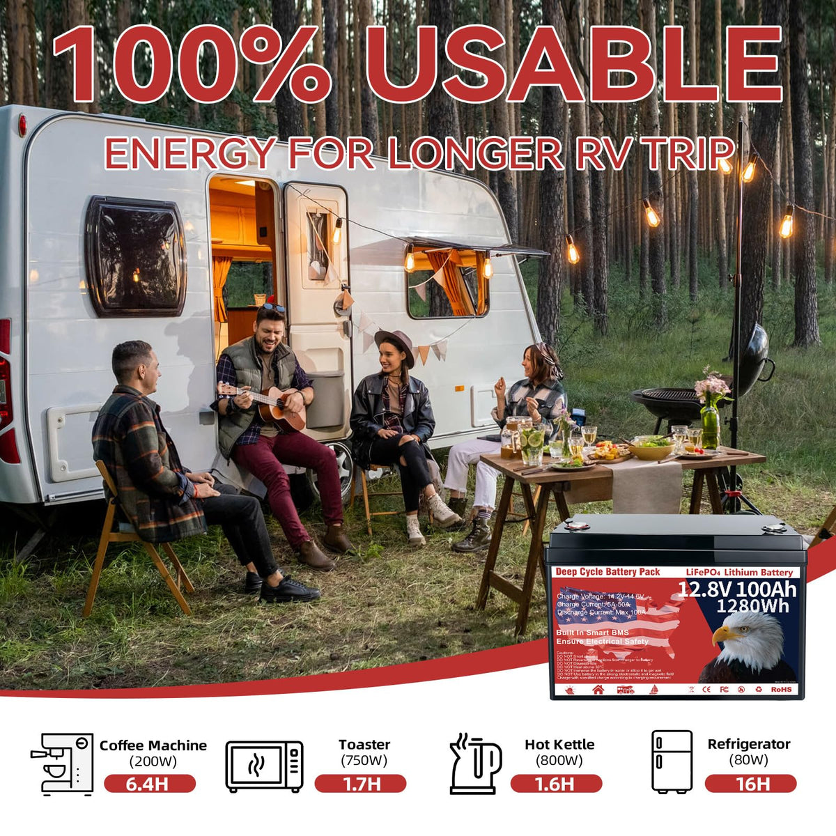 12V 100Ah LiFePO4 Deep Cycle Battery K11780