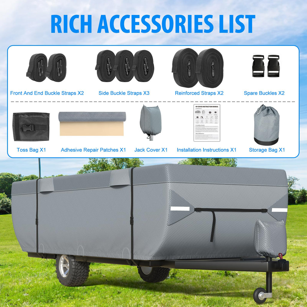 9 Layers 12-14ft Tent Trailer Cover M1167
