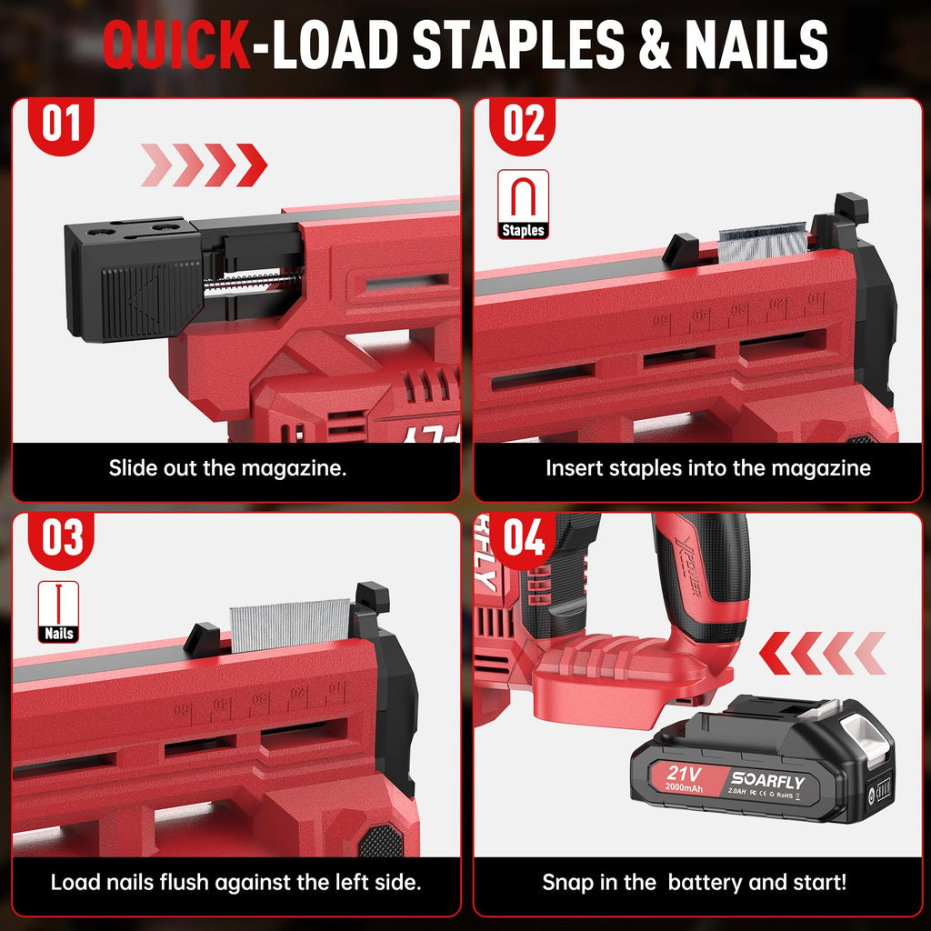 18 Gauge 2-in-1 Cordless Brad Nailer Stapler S892538