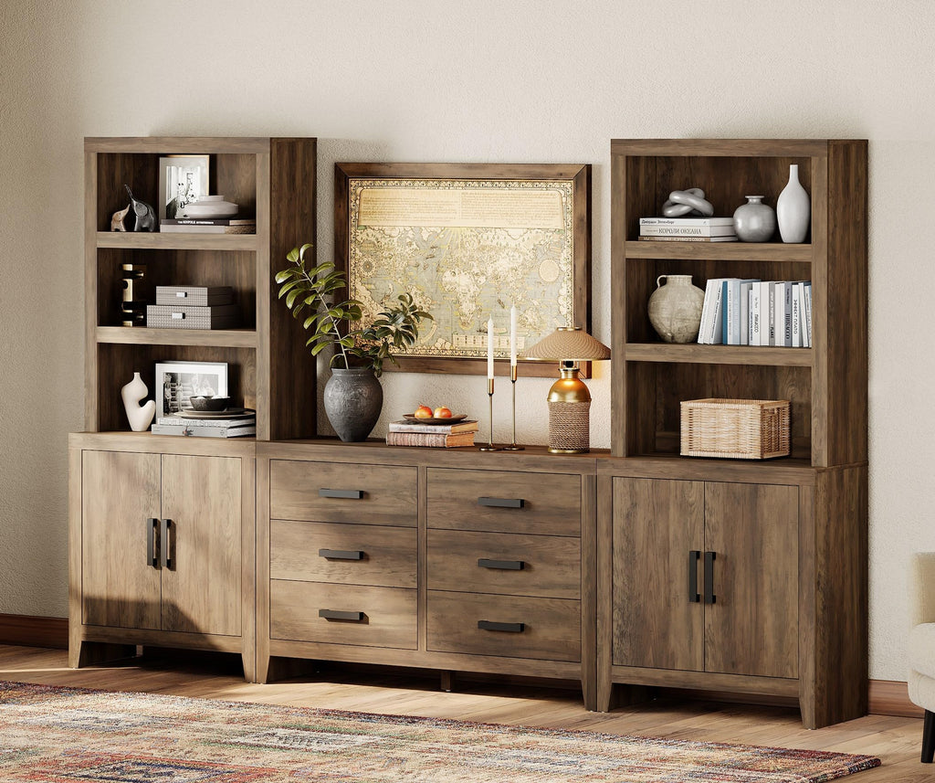 4-Piece Modular Entertainment Center with Bookshelves P59928