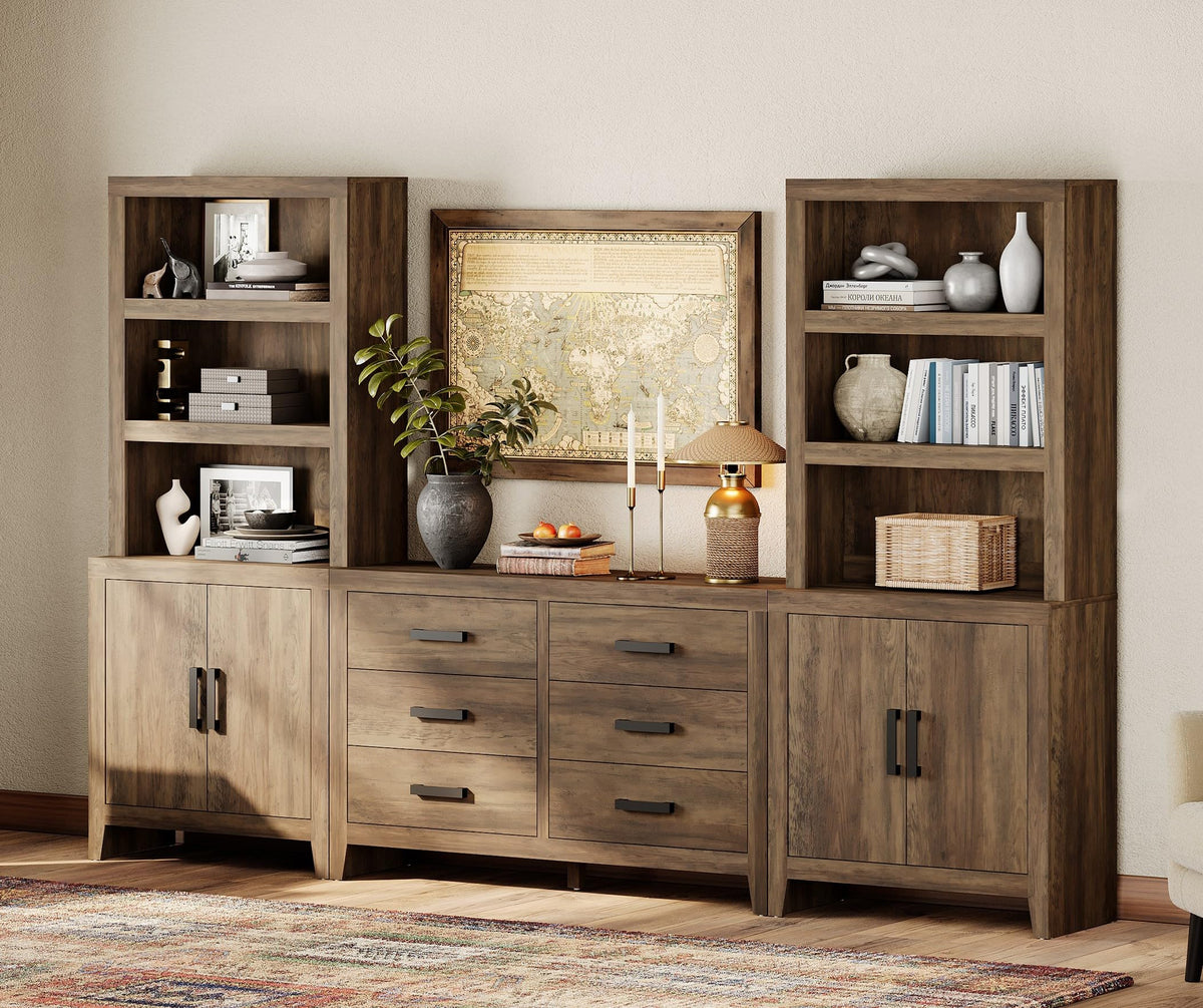 4-Piece Modular Entertainment Center with Bookshelves P59928