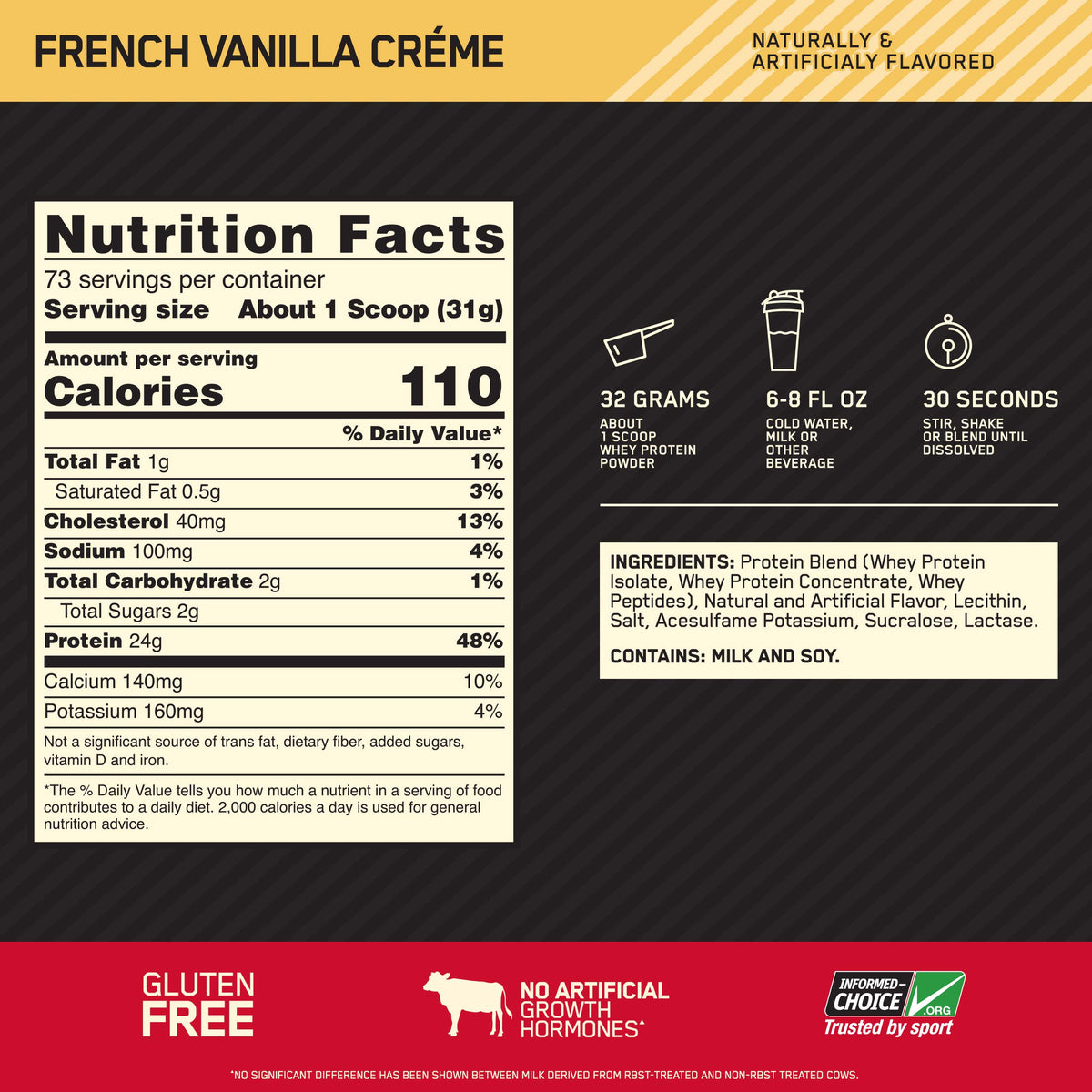 Whey Protein Powder French Vanilla 5 Pound L6875