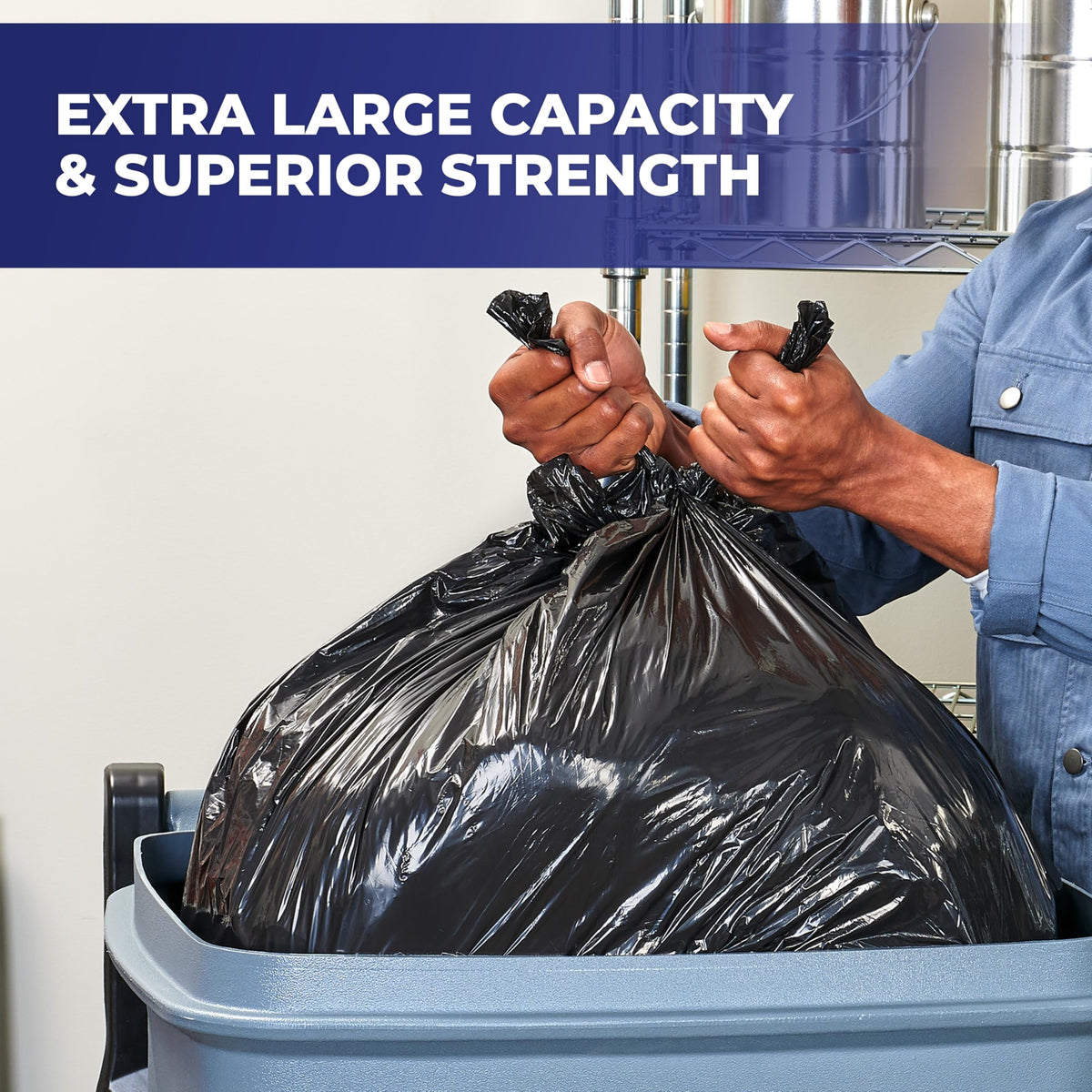 65 Gallon Black Unscented Trash Bags 10ct A363739