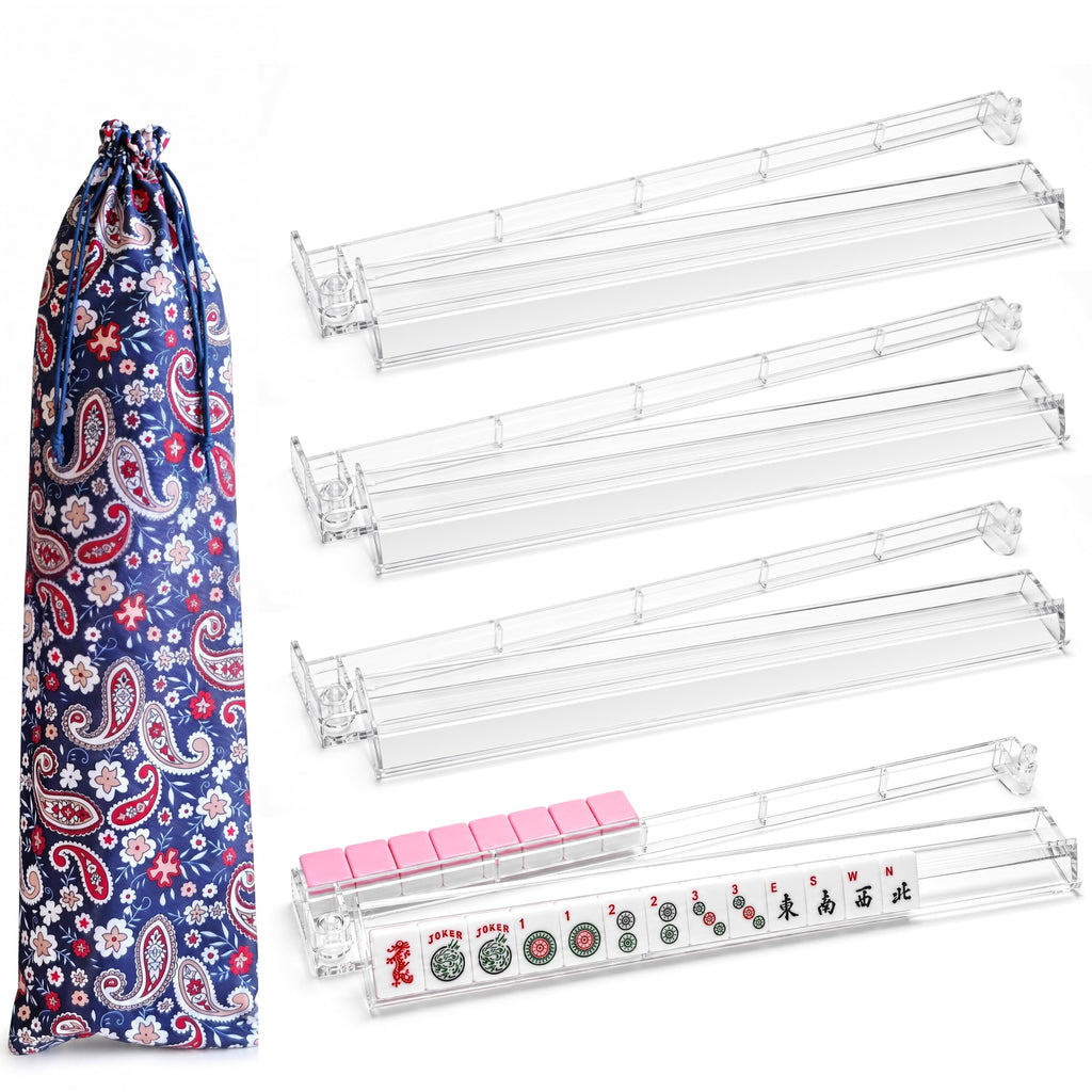 Clear Mahjong Racks with Pushers, 4-Pack P213