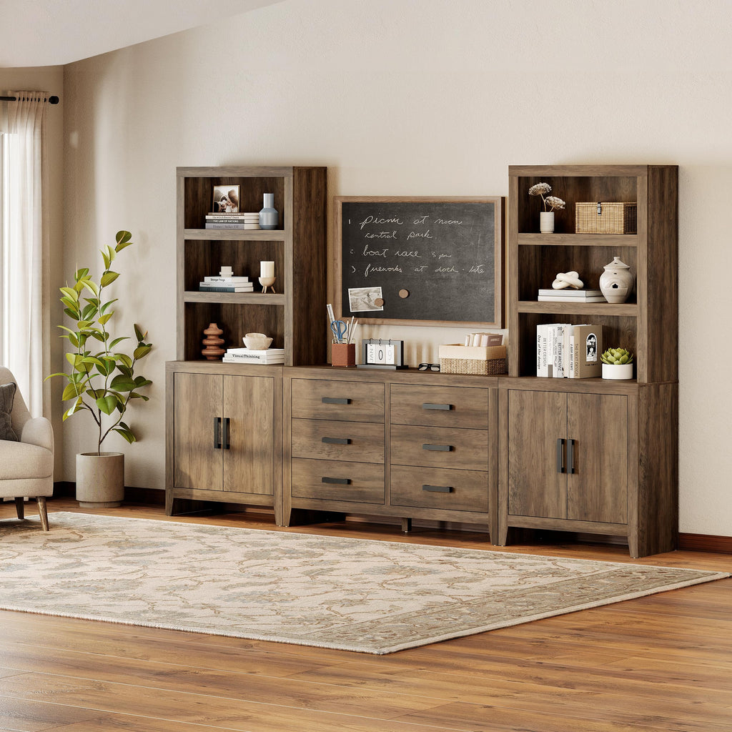 4-Piece Modular Entertainment Center with Bookshelves P59928