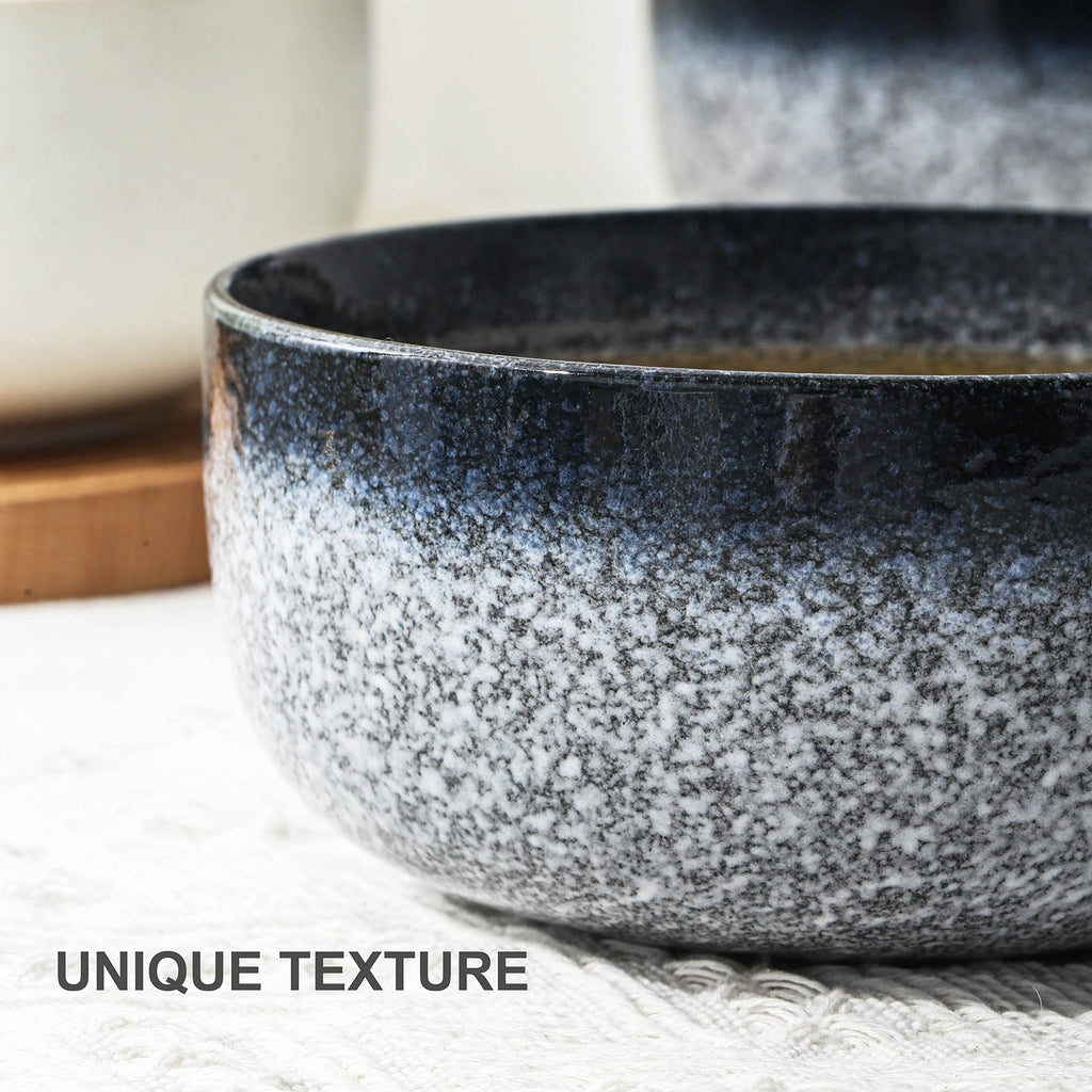 36 Ounce Ceramic Bowl Set of 4 Dark Blue I750