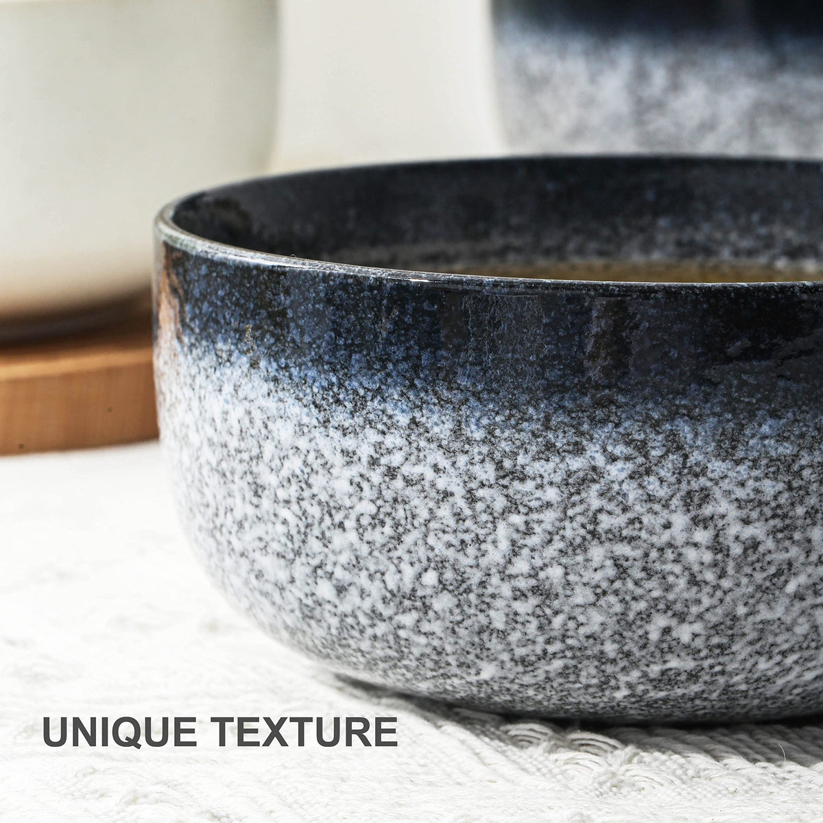 36 Ounce Ceramic Bowl Set of 4 Dark Blue I750