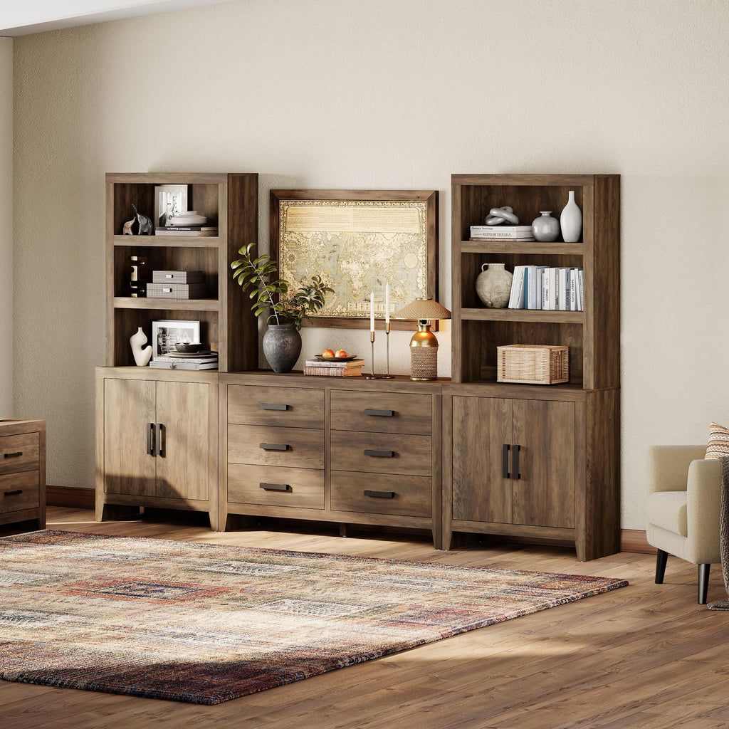 4-Piece Modular Entertainment Center with Bookshelves P59928